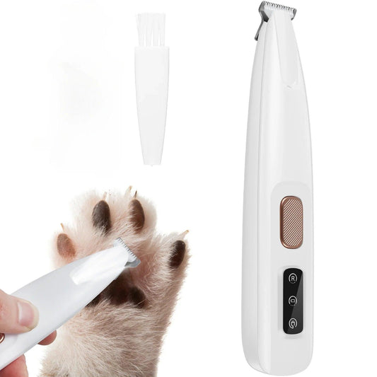 New Dog Paw Trimmer with LED Light Fully Waterproof Pet Hair Trimmer with LED Display Dog Clippers for Grooming 18Mm Widen Blade - My Store