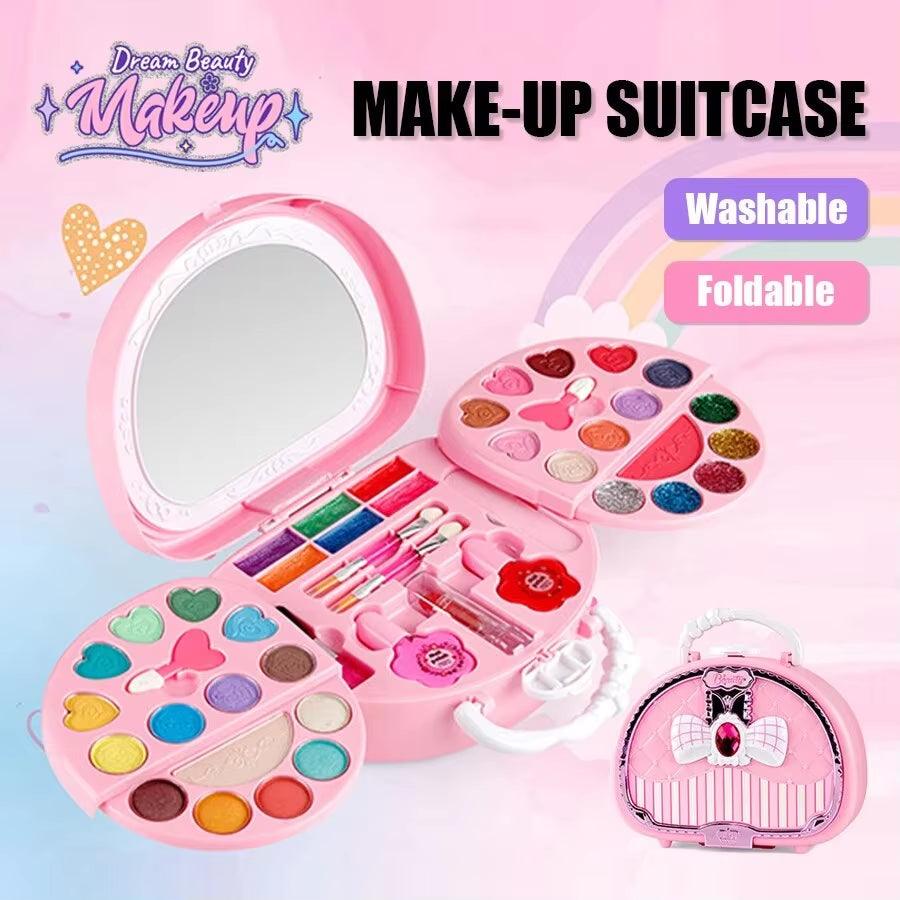 Kids Beauty Toys Makeup Kit Little Bag Washable Pretend Play Cosmetic Set Toys with Mirror Non-Toxic & Safe Birthday Gifts Girl - My Store