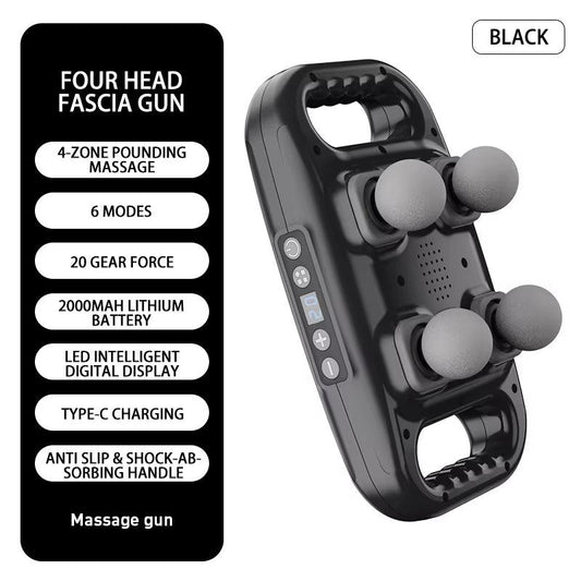 4-Head Fascia Gun - Professional Grade Wireless Muscle Relaxation Massage Gun with Deep High Frequency Vibration - My Store